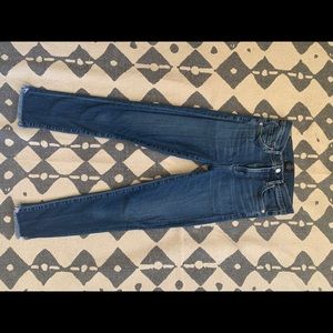 Frayed high rise rocket skinny jeans